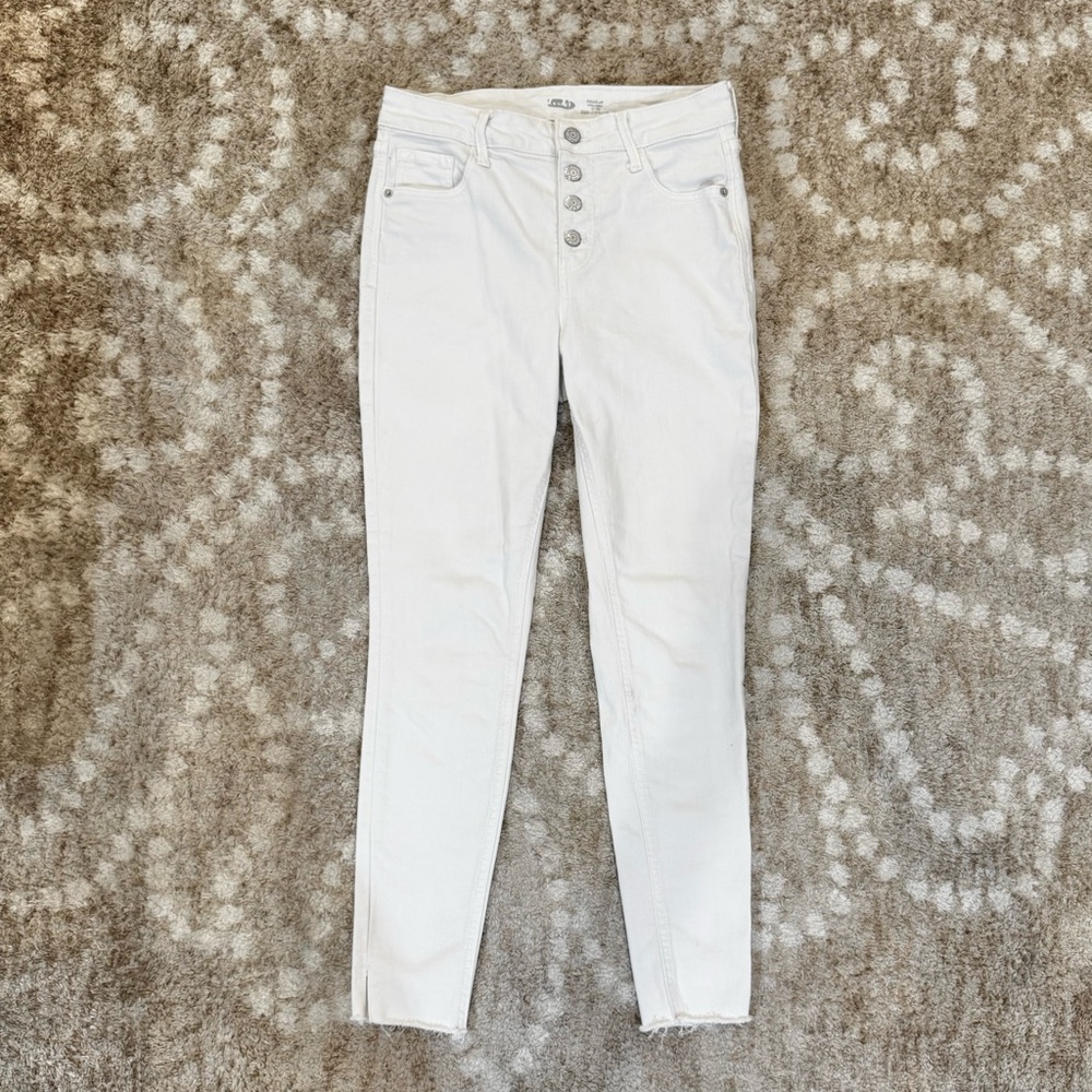 Old Navy White Rockstar High-Rise Stretch Skinny Jeans